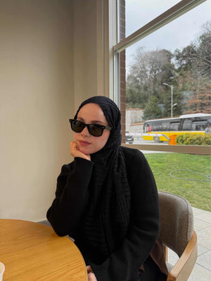 Velora Siyah Dokuma Jakar Şal