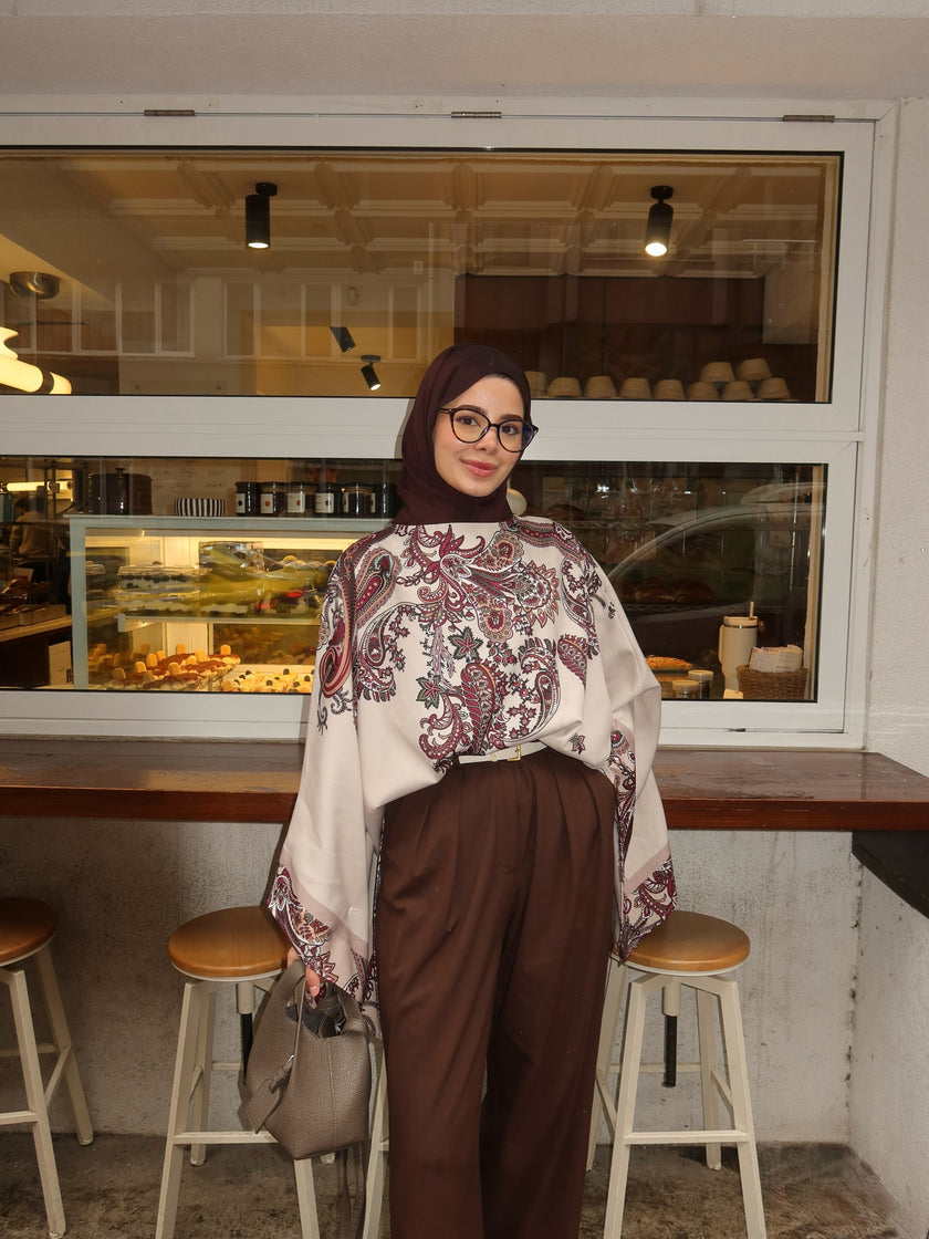 Ivory Patterned Poncho