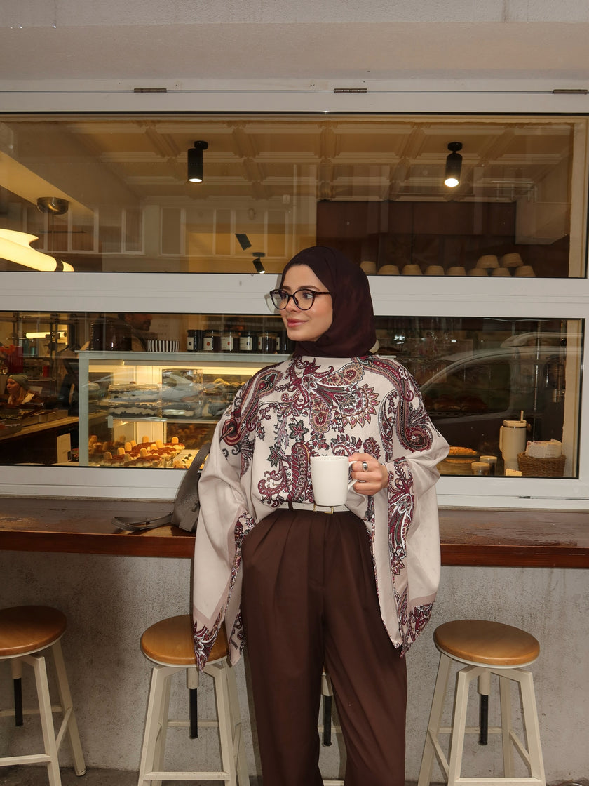 Ivory Patterned Poncho