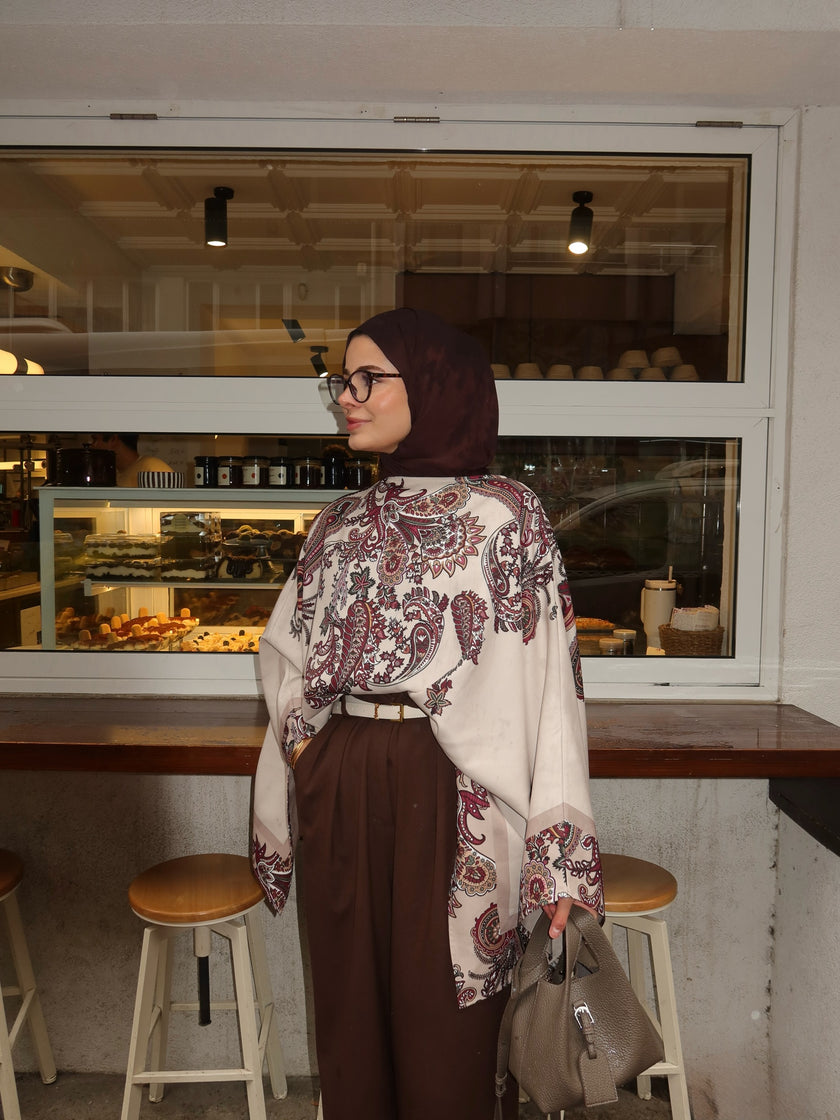 Ivory Patterned Poncho