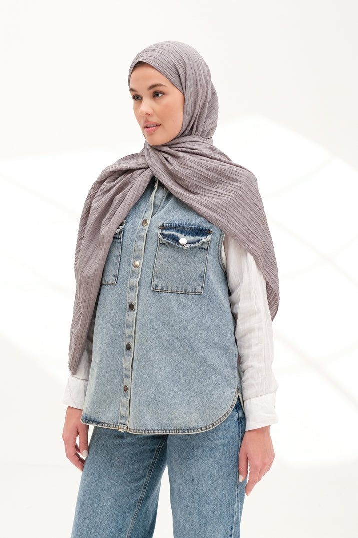 Modal Gofre Şal Gri