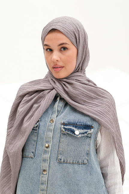 Modal Gofre Şal Gri