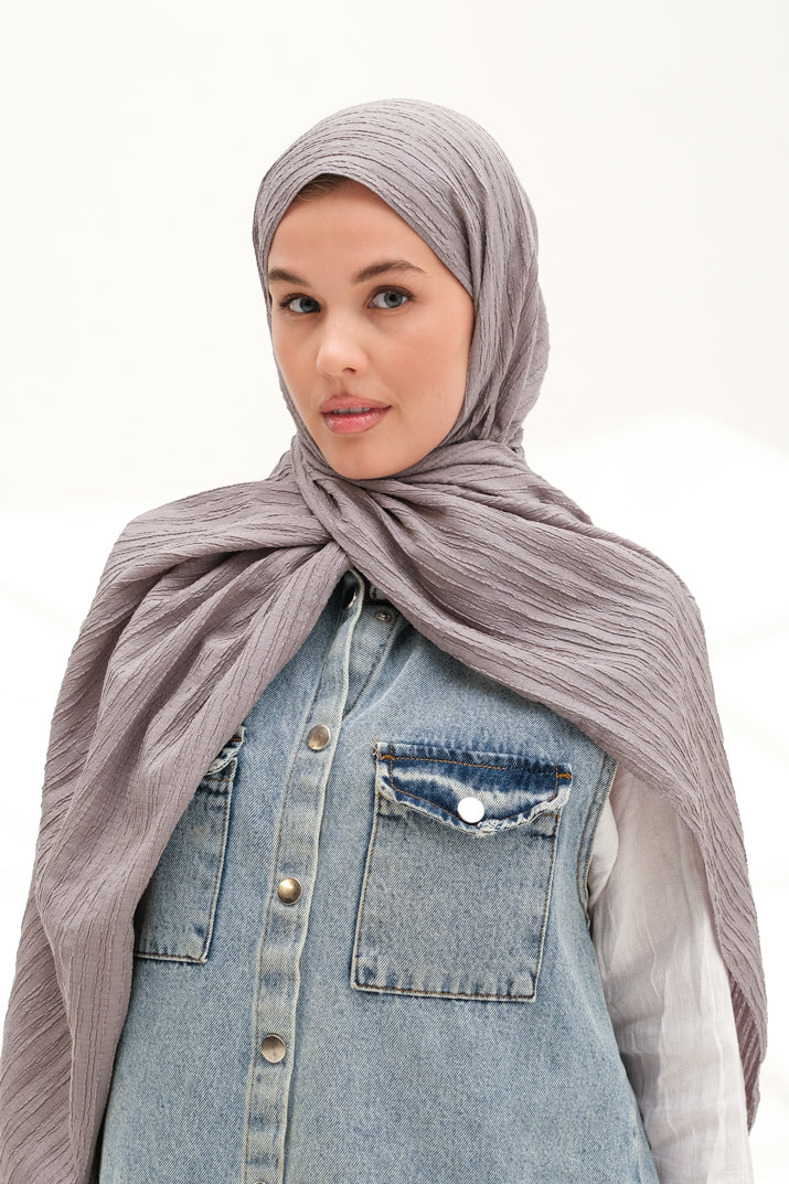 Modal Gofre Şal Gri