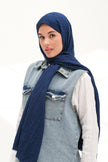 Modal Gofre Şal Lacivert