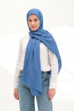 Modal Gofre Şal Mavi