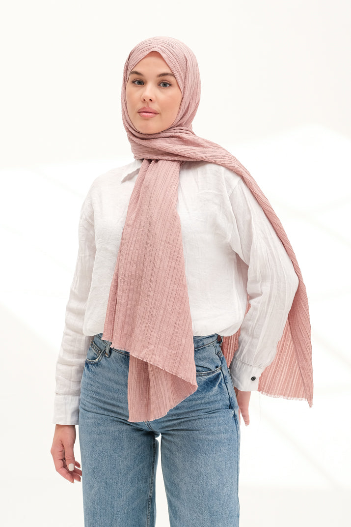 Modal Gofre Şal Pembe