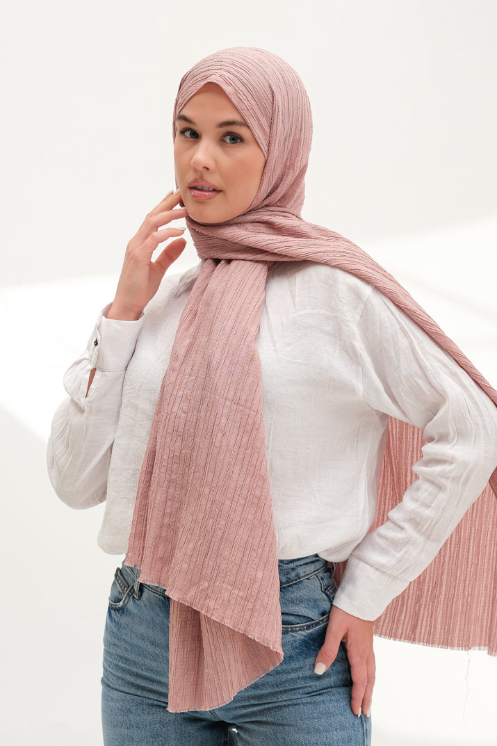 Modal Gofre Şal Pembe