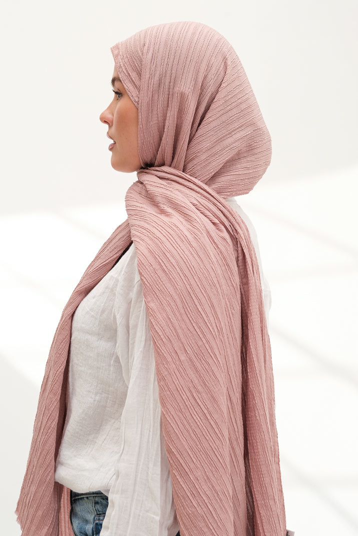 Modal Gofre Şal Pembe
