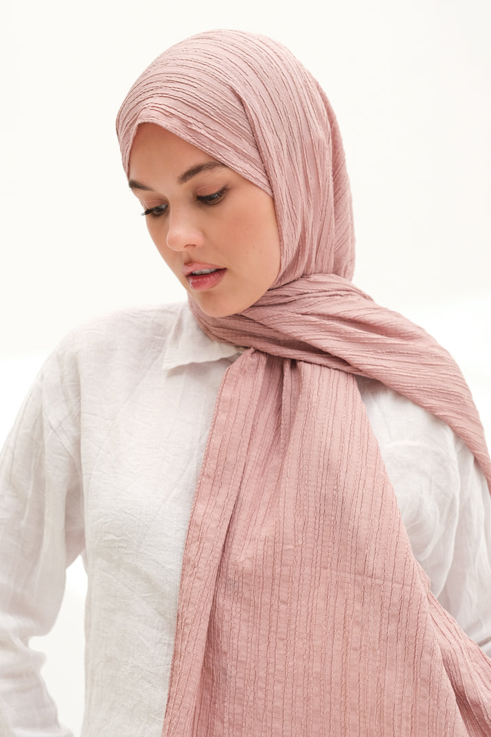 Modal Gofre Şal Pembe