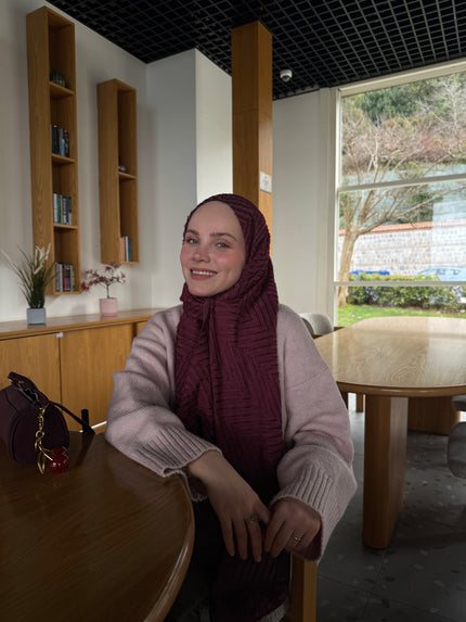 Velora Mürdüm Dokuma Jakar Şal